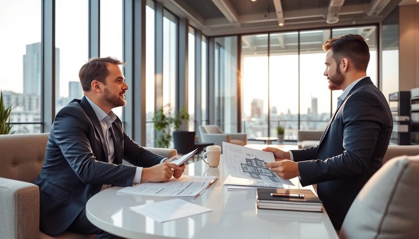 Immobilienmakler Frankfurt Ginnheim in modernem Büro bei der Kundenberatung.