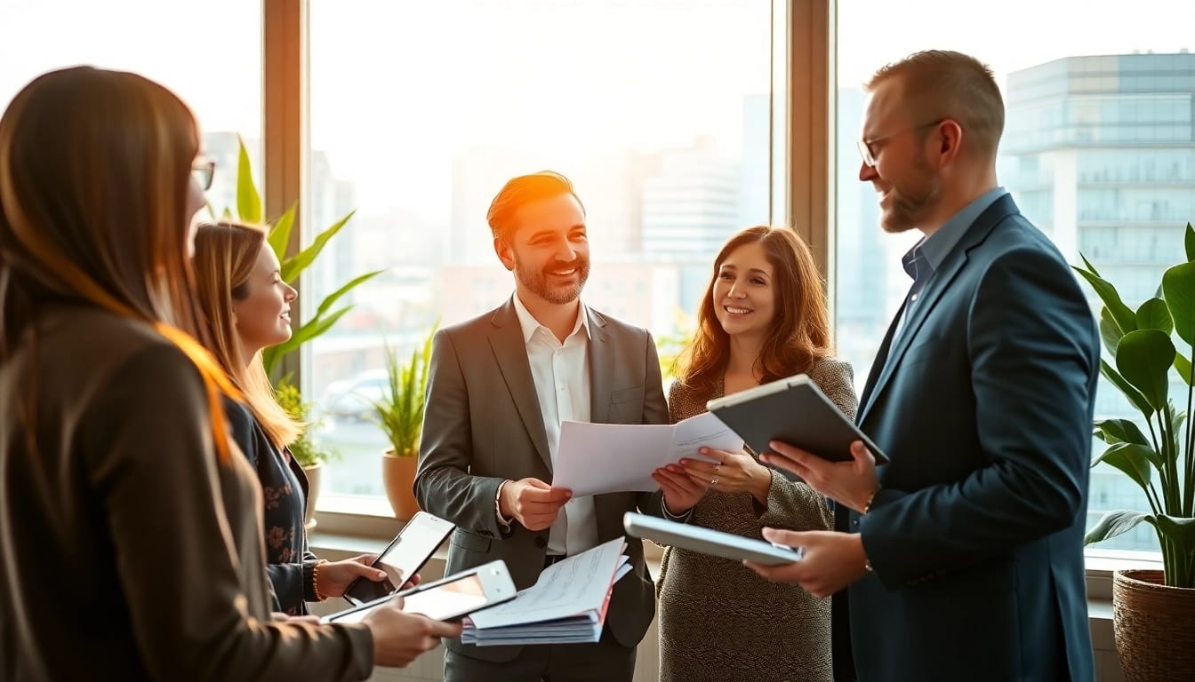 Immobilienmakler Frankfurt Eschersheim beratet potenzielle Käufer in einem modernen Büro.