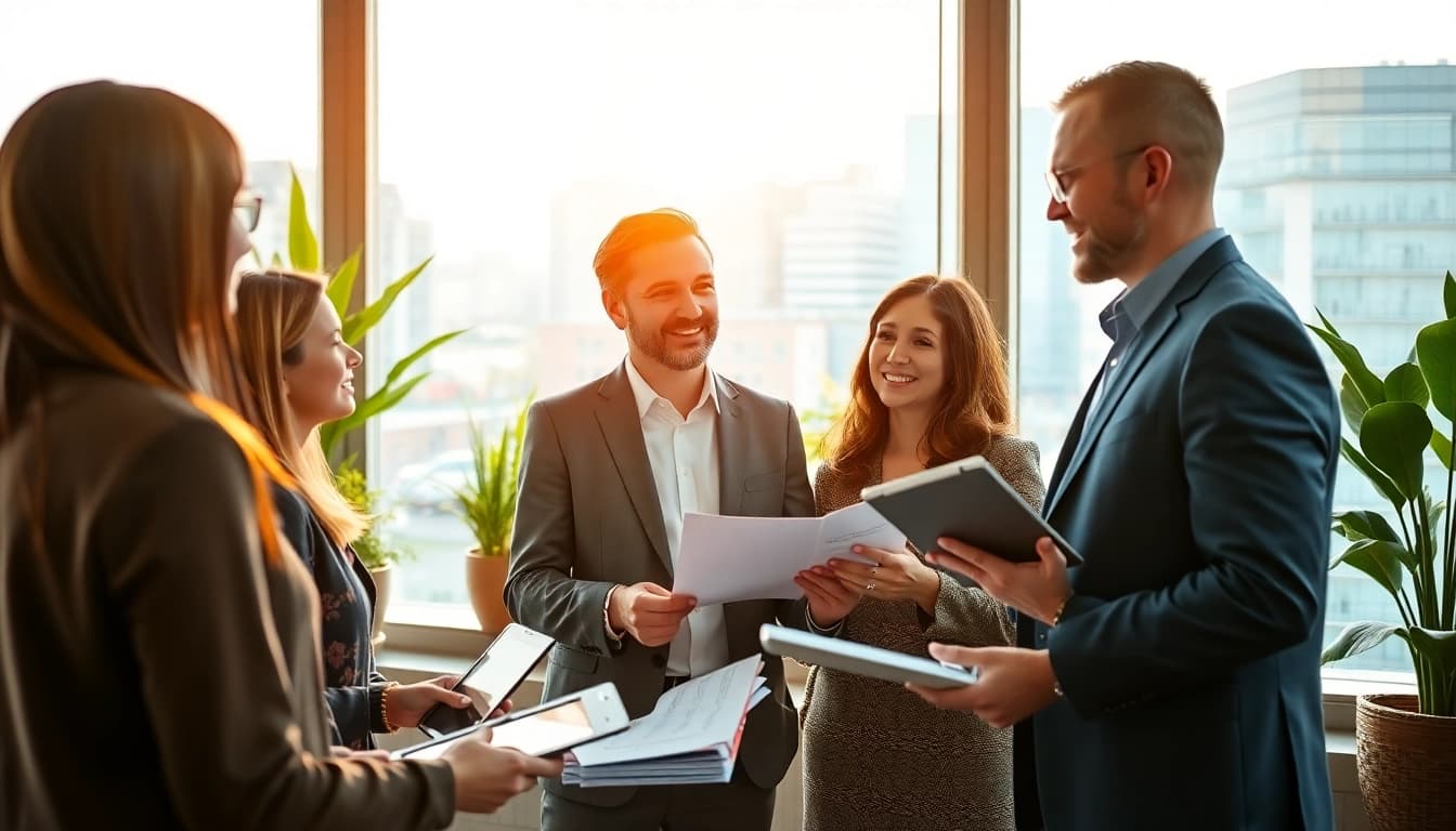 Immobilienmakler Frankfurt Eschersheim beratet potenzielle Käufer in einem modernen Büro.