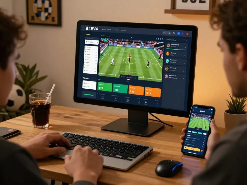 Engaging online sports betting experience on the VA88 platform, showcasing live odds and player stats.