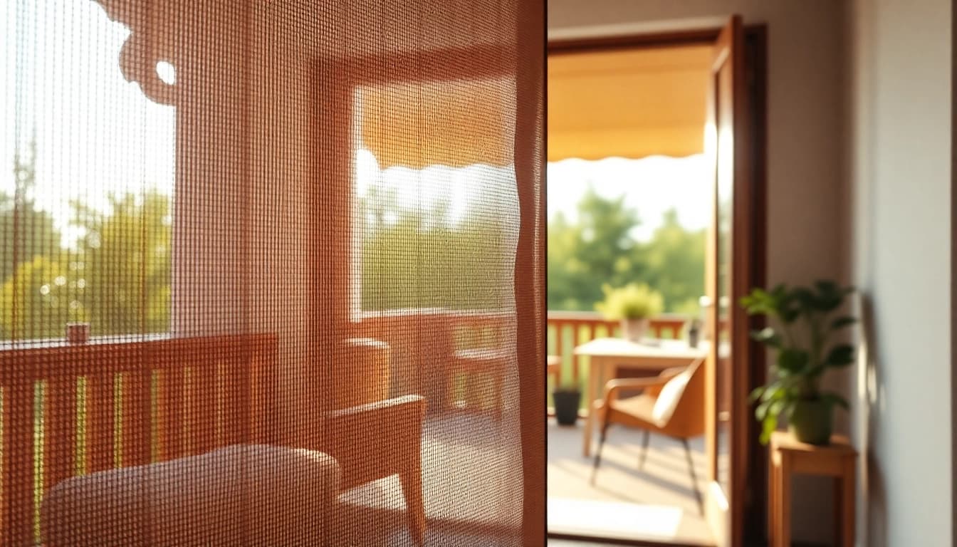 Fliegengittermaxx schützt Ihr Zuhause mit elegantem Plissee-Design, ideal für Terrassentüren.