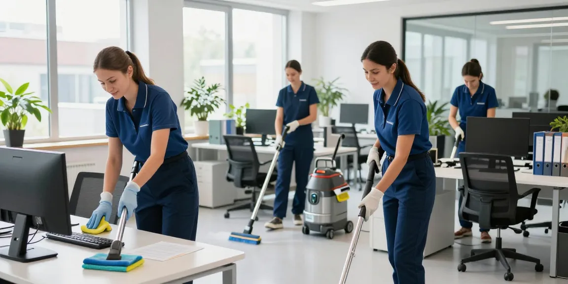 Effective unterhaltsreinigung solothurn by a professional cleaning team in a bright, modern office.