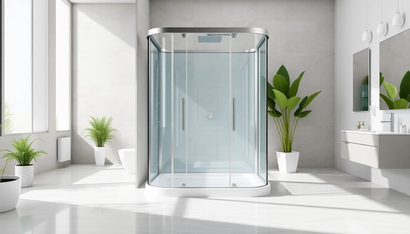 Erleben Sie die Eleganz der sonni Duschkabine 90x90 in einem modernen Badezimmer mit minimalistischen Akzenten.