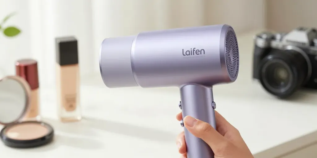 Close-up of Laifen Mini haartrockner showcasing its design and compactness