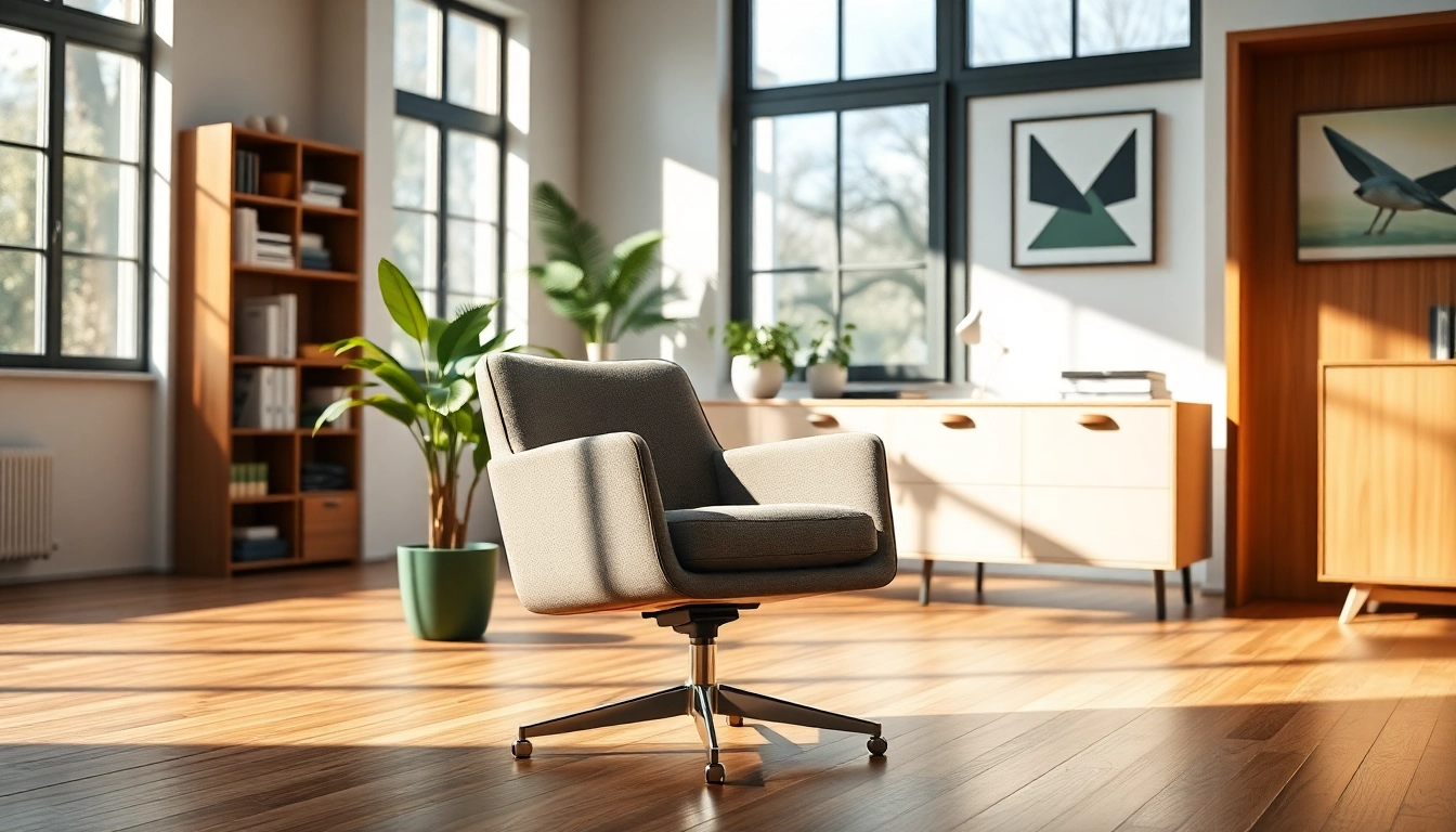 Refurbished Vitra chair styled in a modern office with clean lines and natural light.