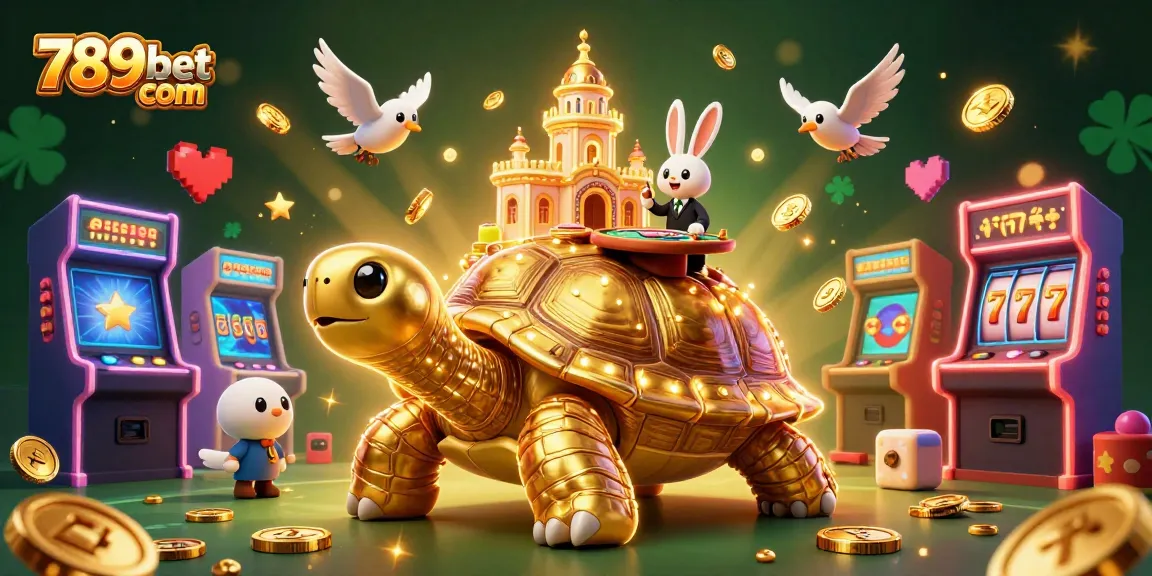Play exciting games at 789bet com with a vibrant 3D casino scene showcasing unique elements.