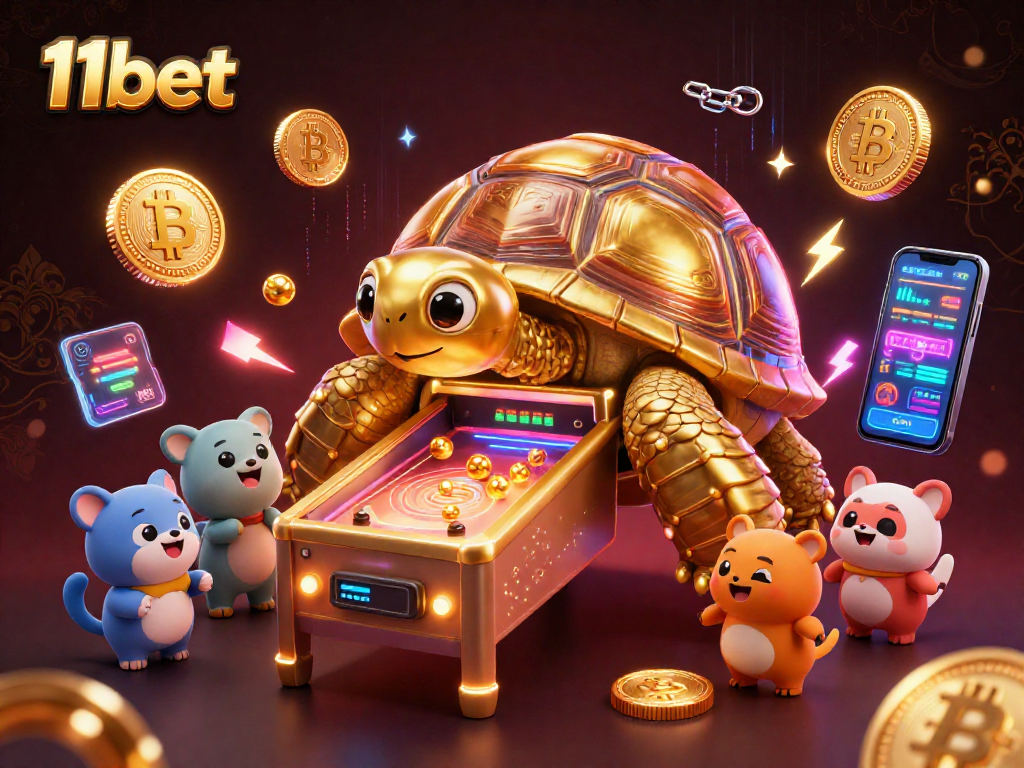 Experience the excitement of 11bet with vibrant animal characters in a detailed casino scene.