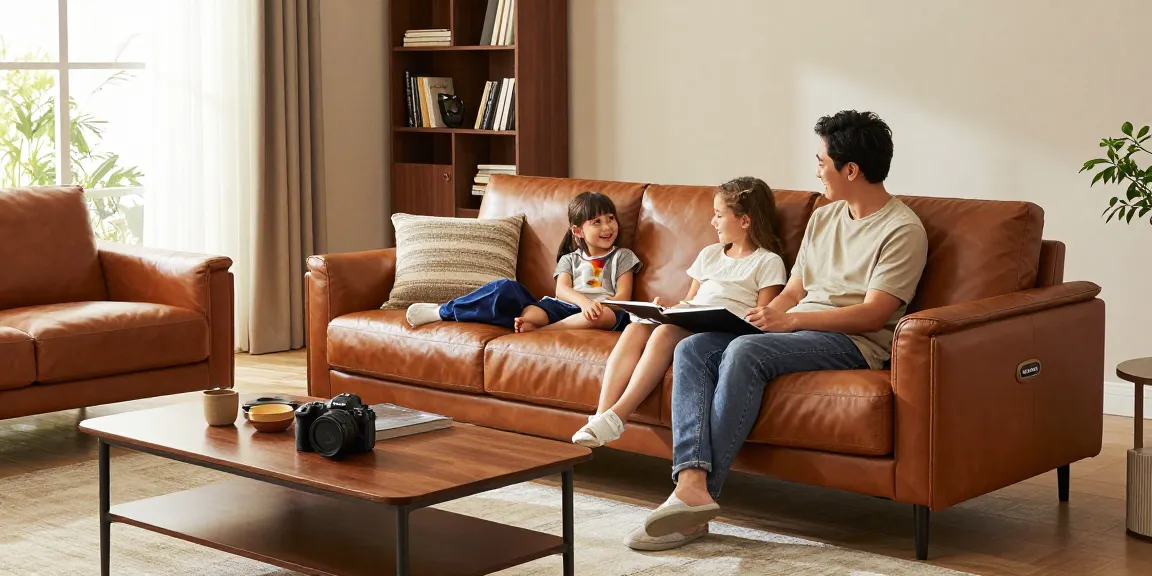 Baxter Möbel Erfahrungen: Familie genießt das luxuriöse Baxter Sofa in einem stilvollen Wohnzimmer.