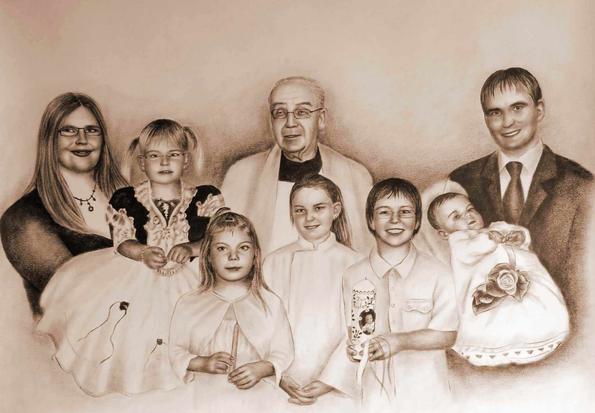 Bild malen lassen für dich – Ein Meisterwerk von Families Portrait