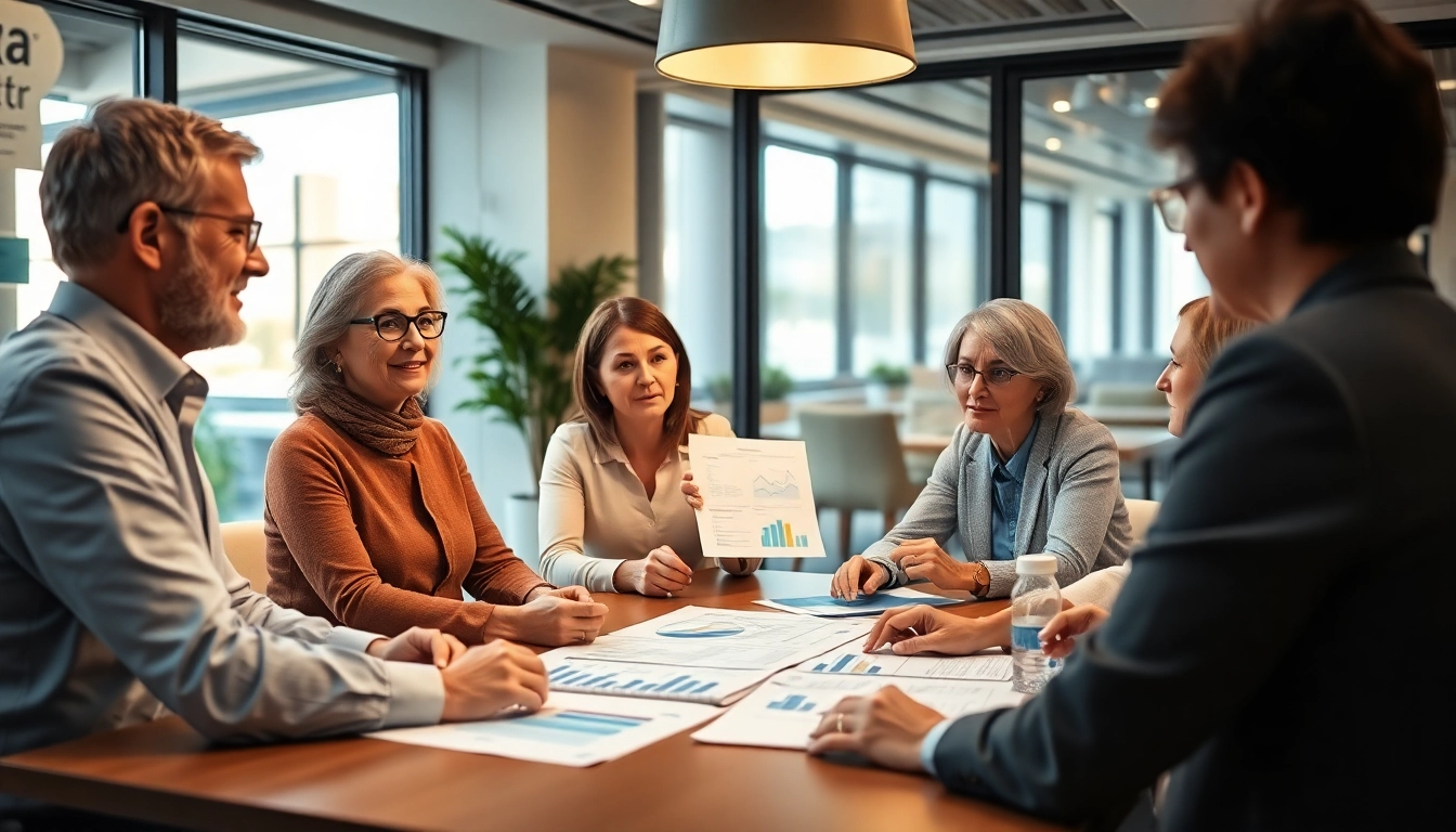 Consultants discussing strategies for unternehmensberatung altenpflege in a modern office setting.