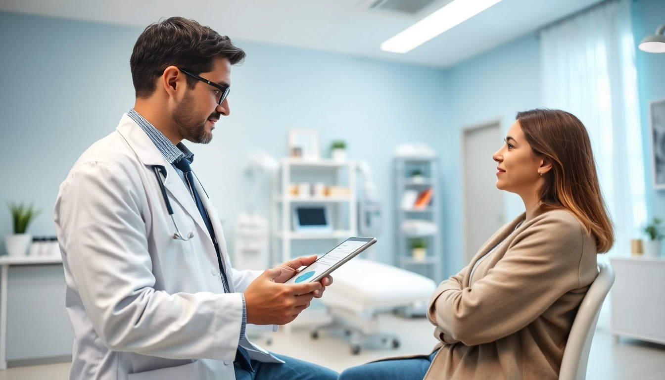Driada medical consultation in a modern clinic with a healthcare practitioner.