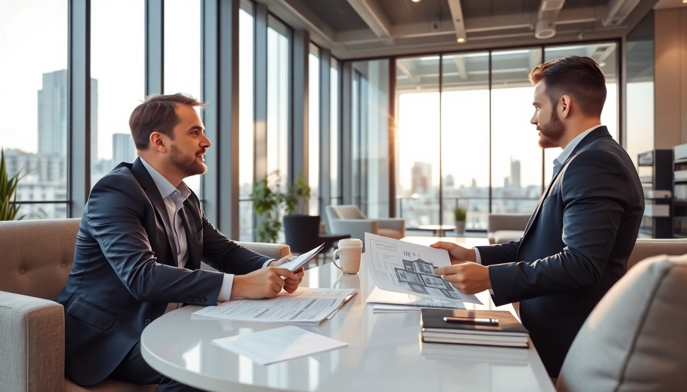 Immobilienmakler Frankfurt Ginnheim in modernem Büro bei der Kundenberatung.