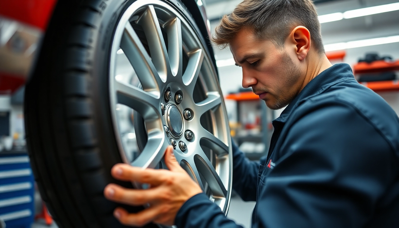 Felgen reparieren lassen vom Fachbetrieb: Experienced technician conducting expert repairs on aluminum wheels.