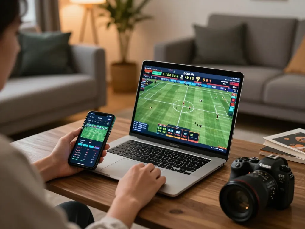 Betting on sports at home with 79king-vn showcasing live match interface and smartphone apps