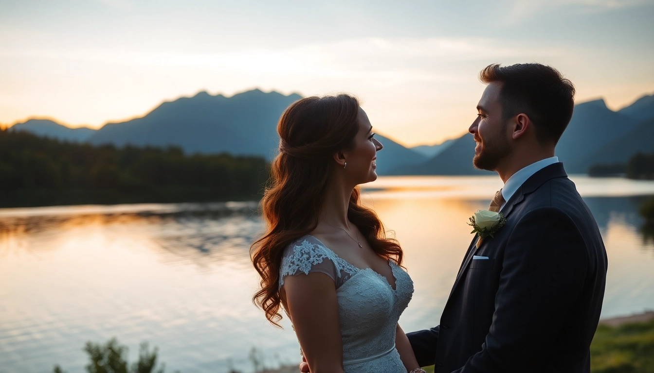 Hochzeitsfotograf Schliersee fängt ein romantisches Brautpaar am Schliersee ein.