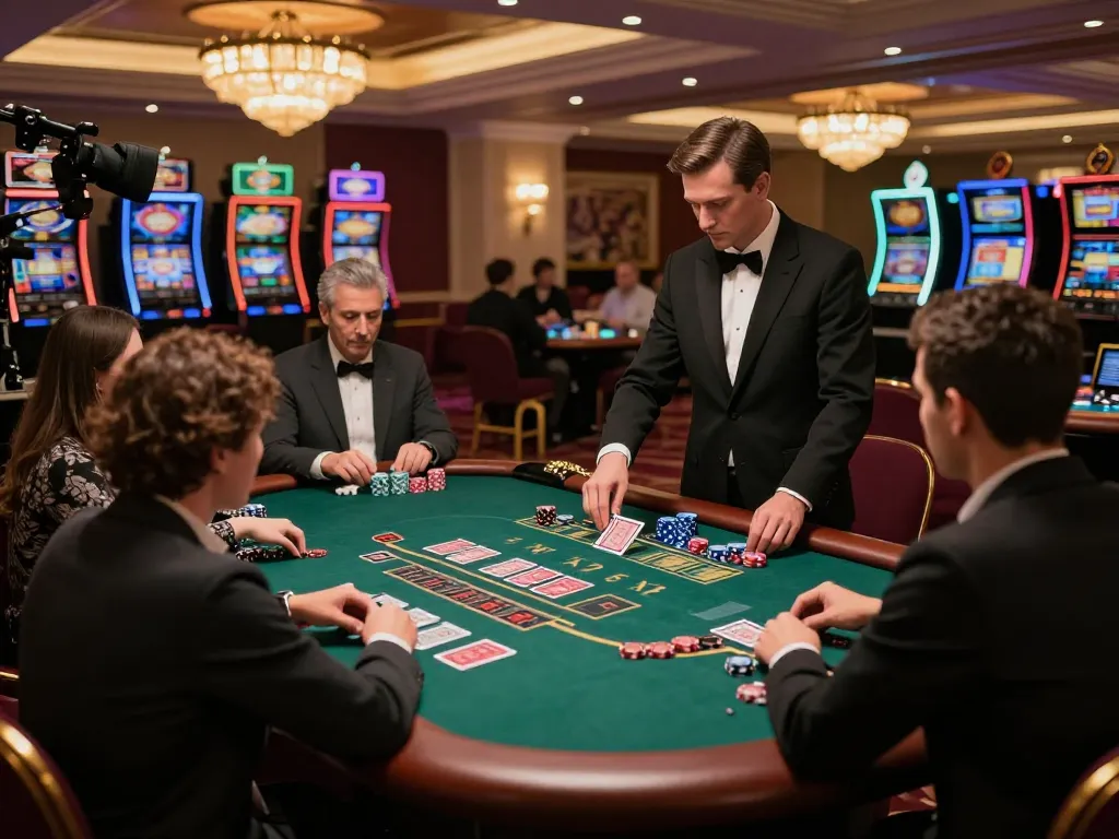 Players strategizing at the blackjack table showcasing 79King's thrilling gambling experience.