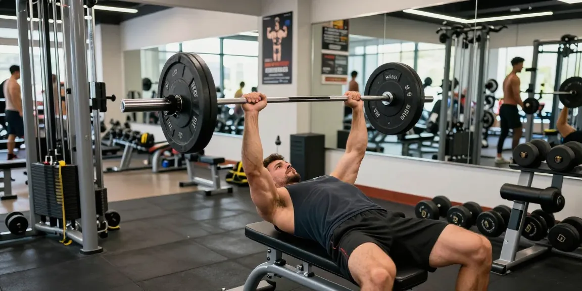 Kraftsportler hebt Gewichte in einem Fitnessstudio und zeigt Stärke während des Trainings bei Steroidshop für optimales Muskelwachstum.