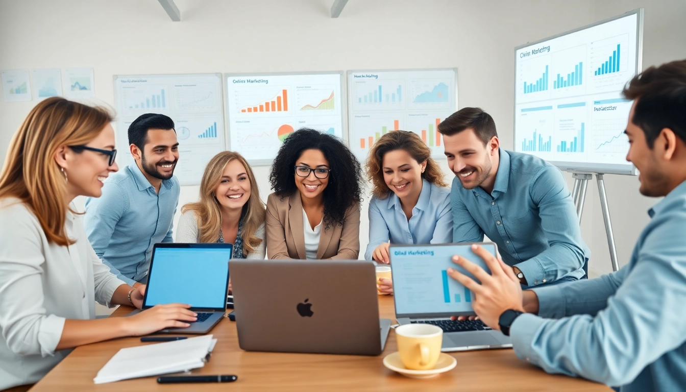 Strategisches Meeting im Bereich Online Marketing mit einem engagierten Team.