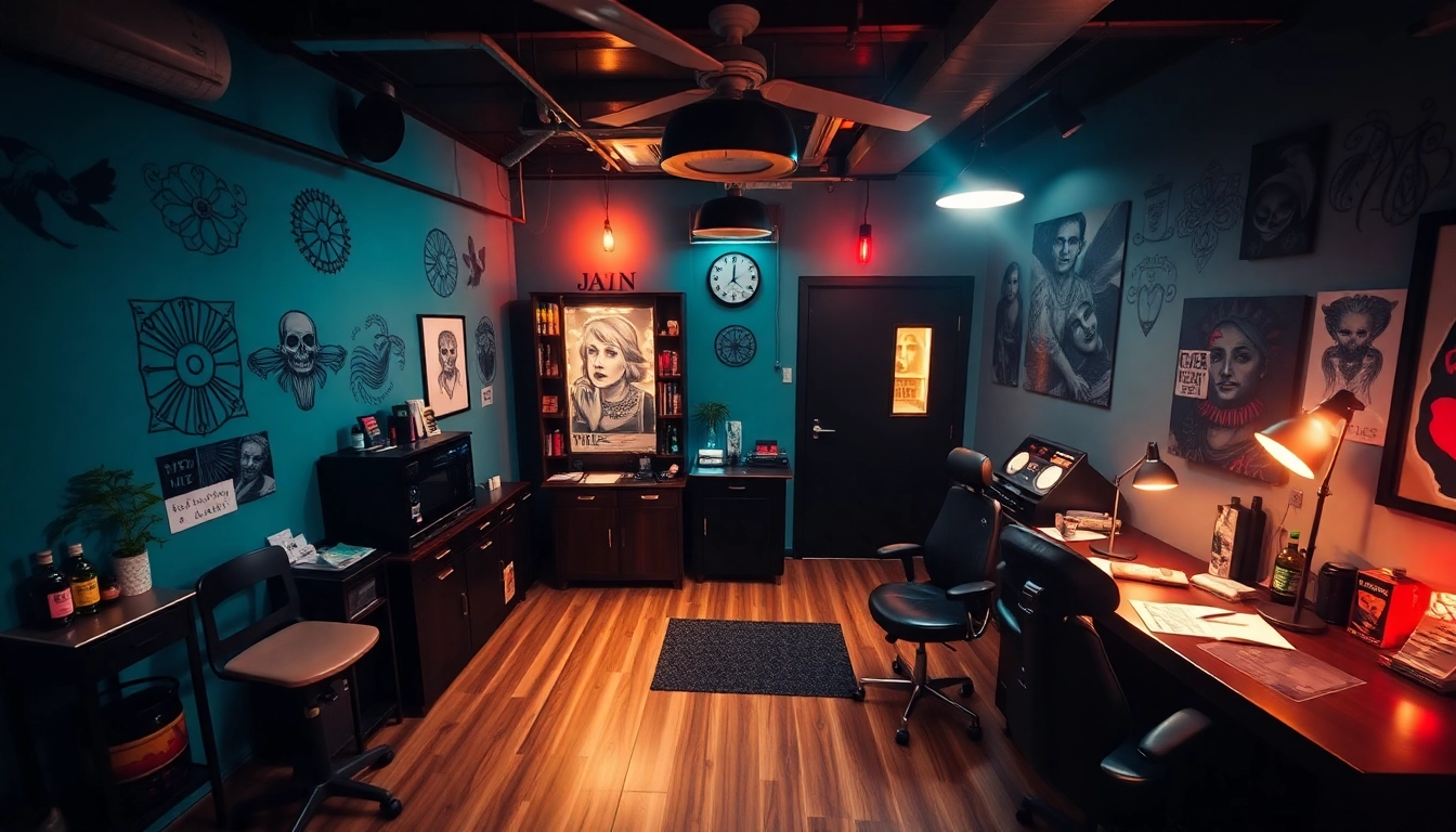Erleben Sie die kreative Atmosphäre im Tattoo Studio München mit einem talentierten Künstler und lebendigen Designs.