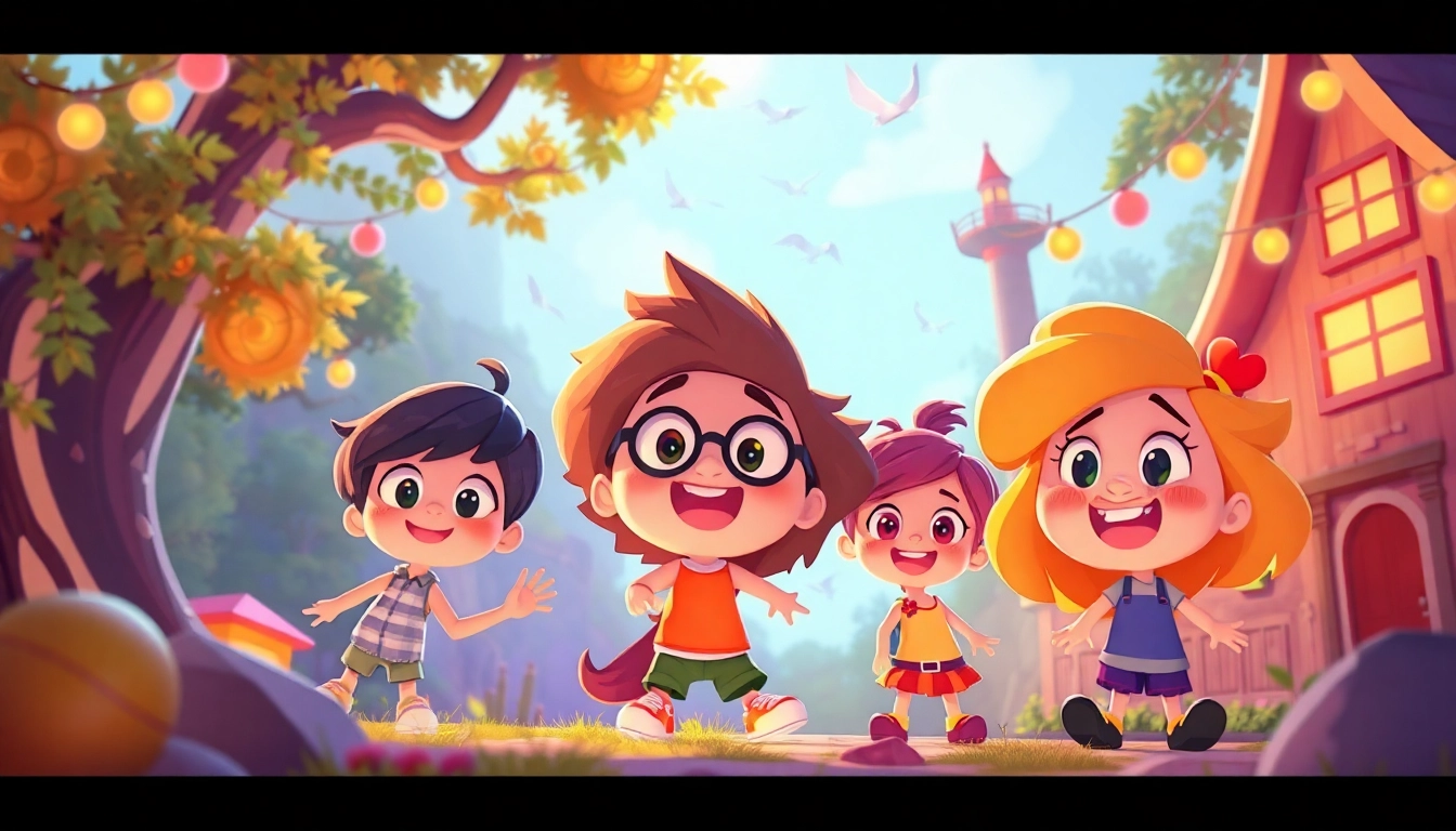 Erstelle fesselnde 2D-Animationen mit lebhaften Charakteren in einer fantasievollen Umgebung.