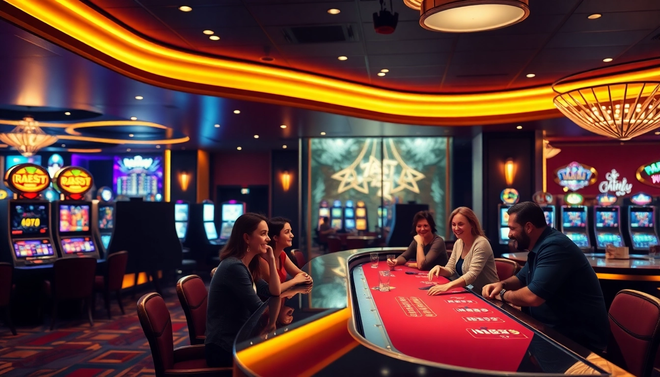 Erleben Sie das beste online casino schweiz in einem eleganten, einladenden Ambiente mit glücklichen Spielern und luxuriöser Atmosphäre.