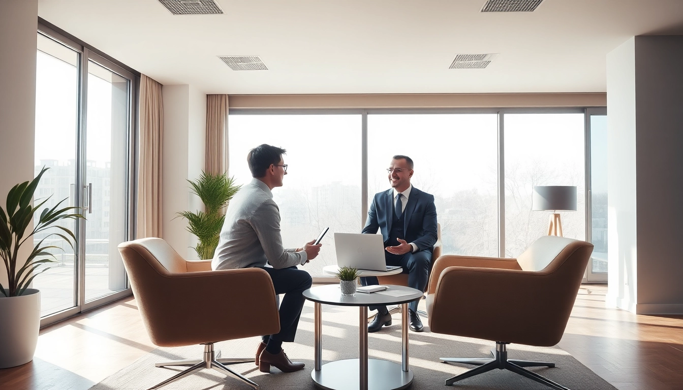 Headhunter Wiesbaden im Gespräch mit einem Bewerber in einem modernen Büro.