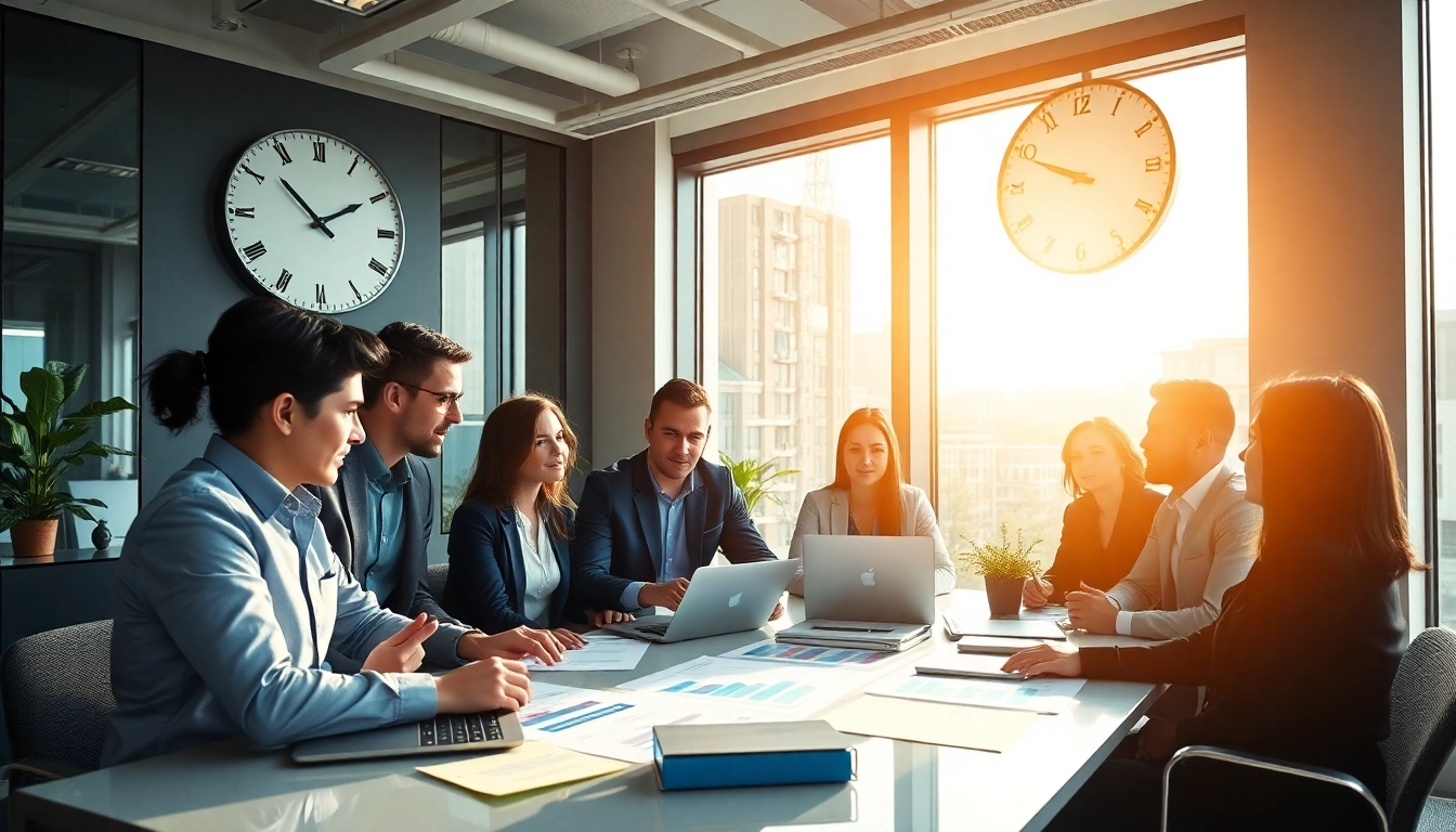 Engage with top talent in finance through Headhunter Finance services, showcasing collaborative professionals in action.