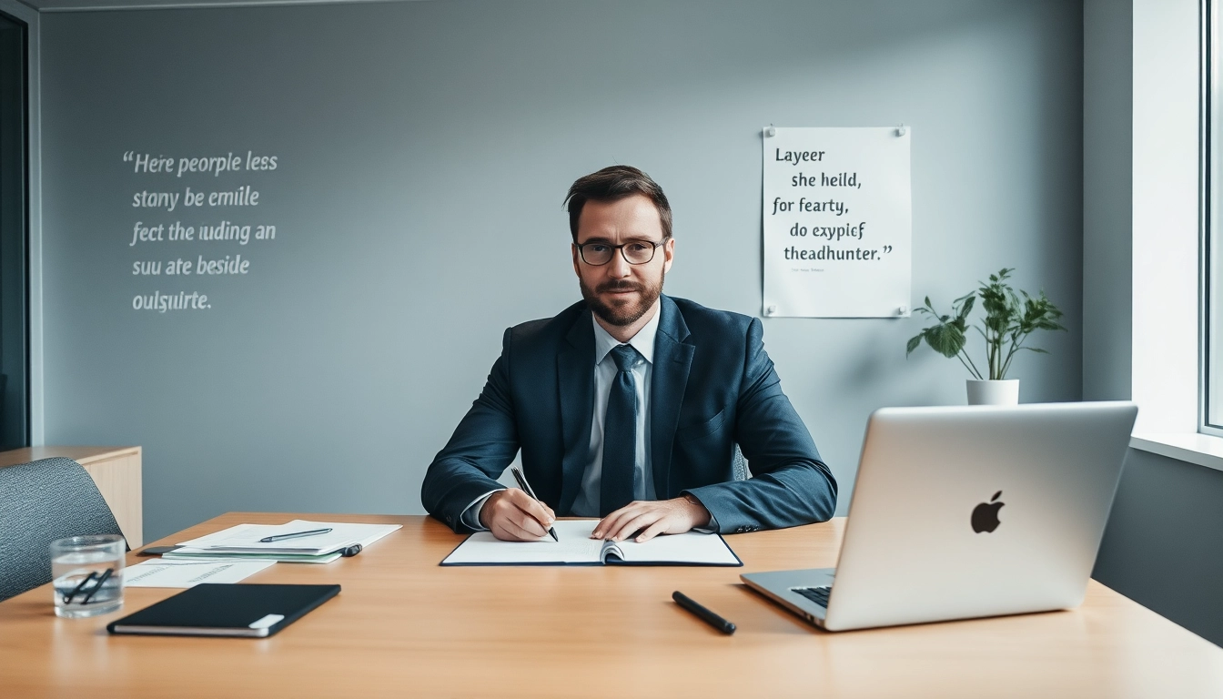 Professioneller Headhunter Geschäftsführer bei der Arbeit in modernem Büroumfeld.