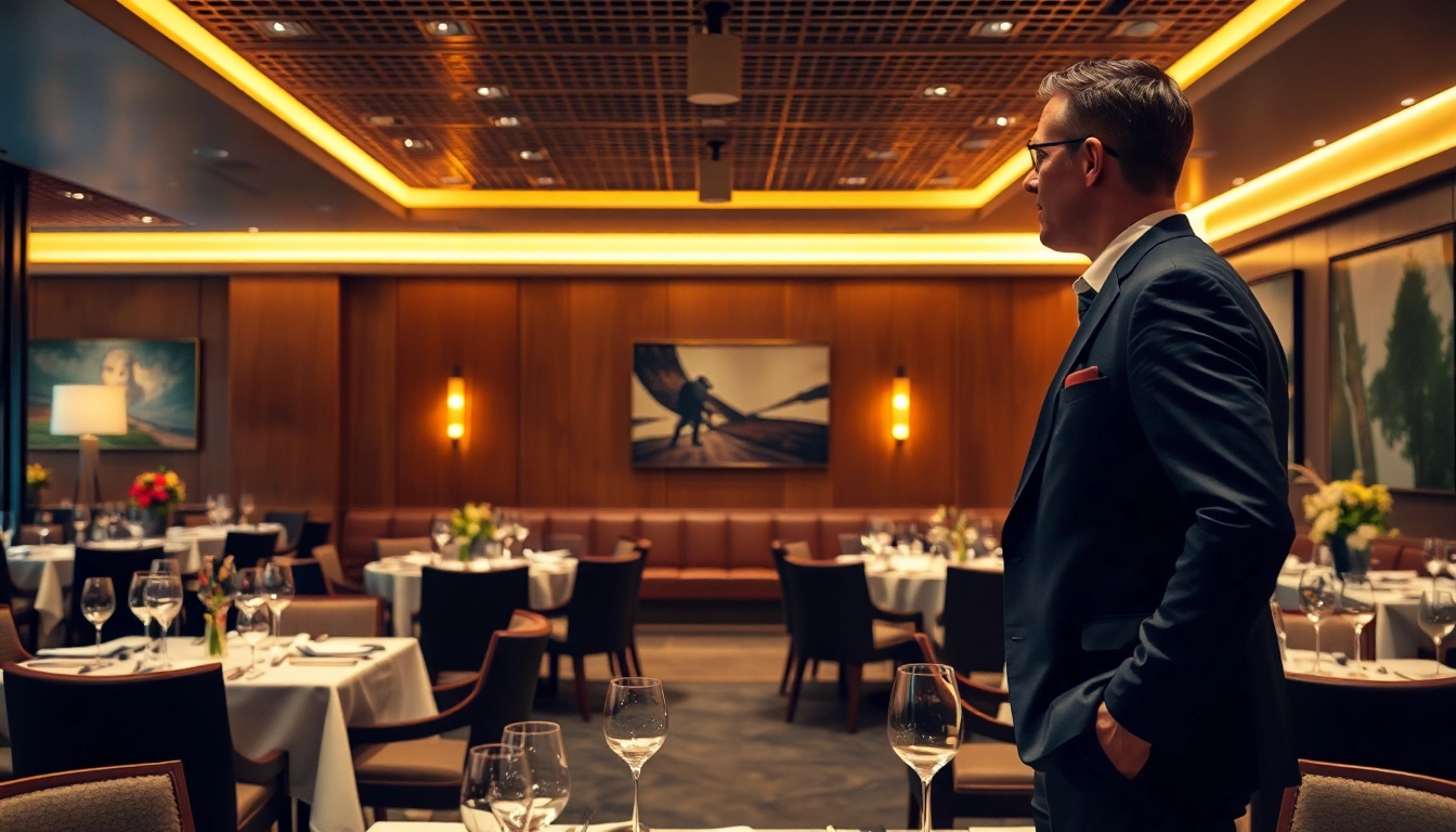 Headhunter Gastronomie im Gespräch mit einem Kandidaten in einem stilvollen Restaurant.