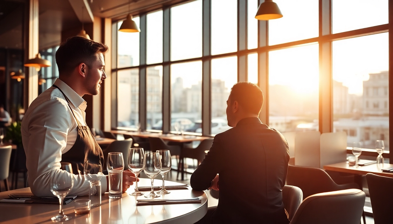 Headhunter Gastronomie in modernem Büro bei Beratungsgespräch.