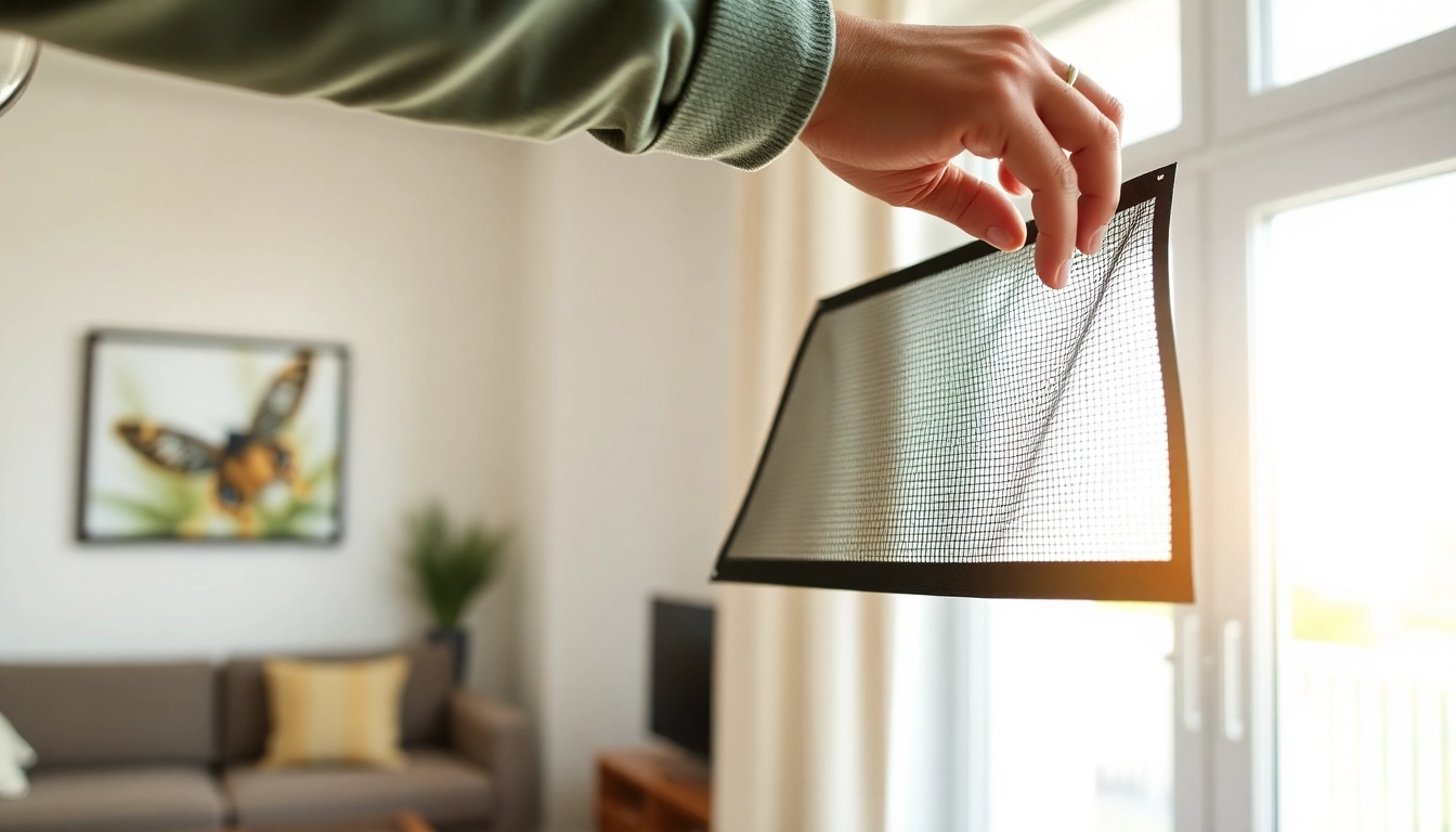 Fliegengittermaxx installation close-up with elegant home decor and natural light.