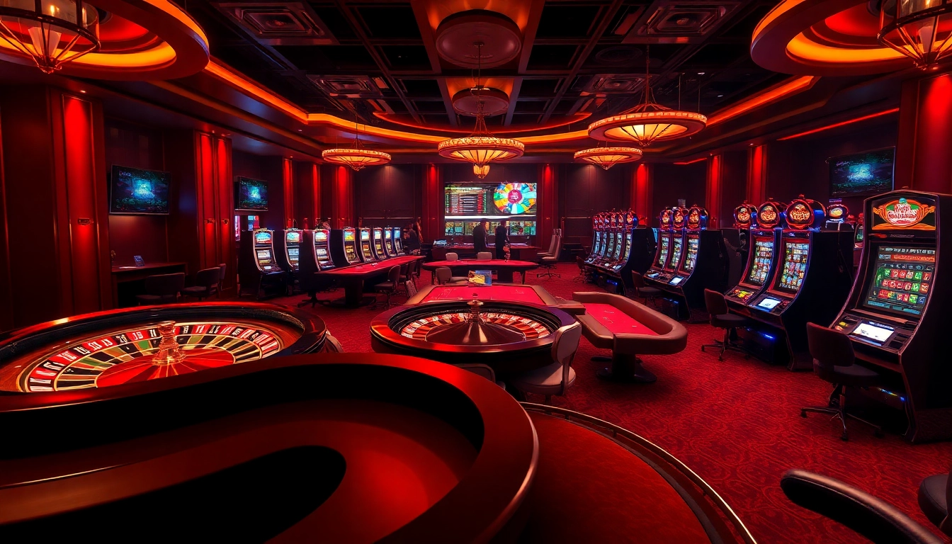 A dynamic casino scene showcasing gambling action on https://789winjj.com/ with roulette and poker games.