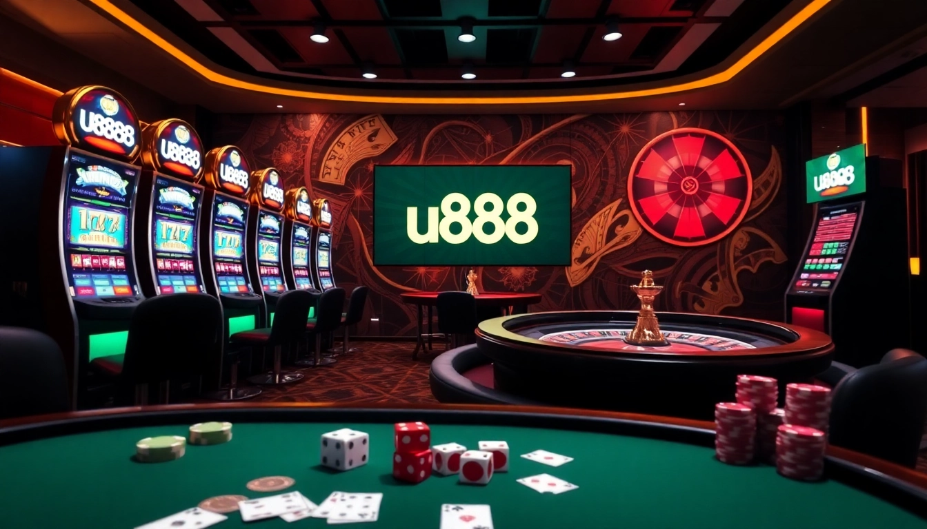 Experience the excitement of u888 online casino with vibrant slot machines and poker tables.