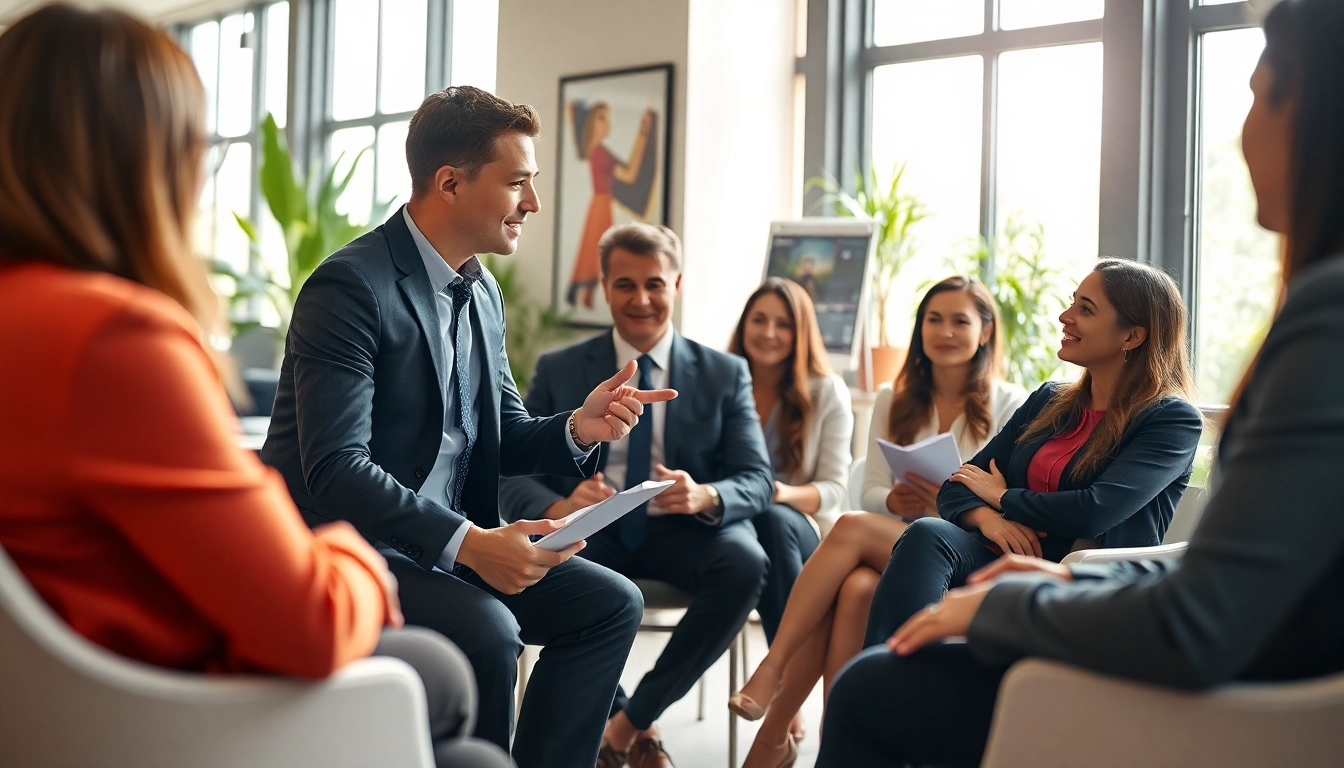 Headhunter Schweiz interview scene showcasing diverse candidates in a modern office.