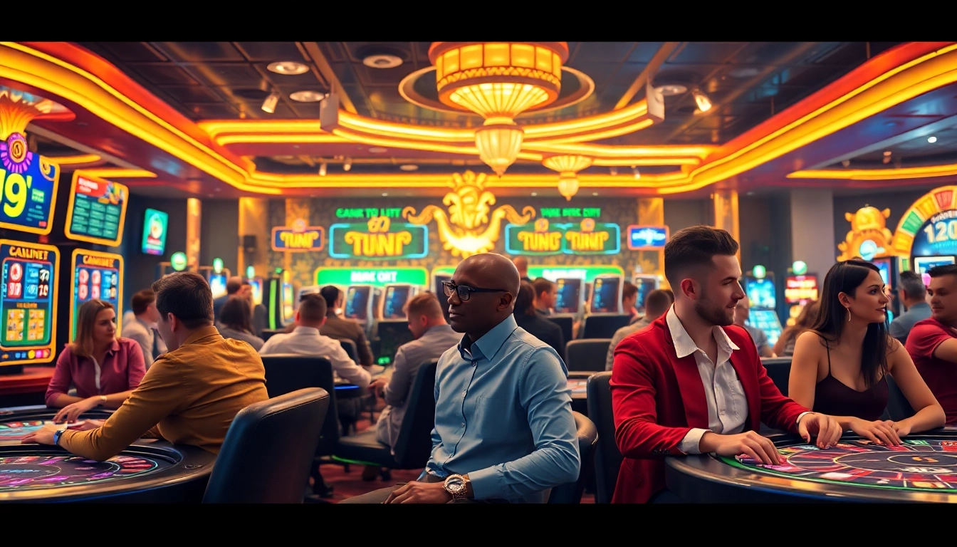 A különböző játékosok online kaszinóban élvezik a játékot, izgalmas atmoszférában.