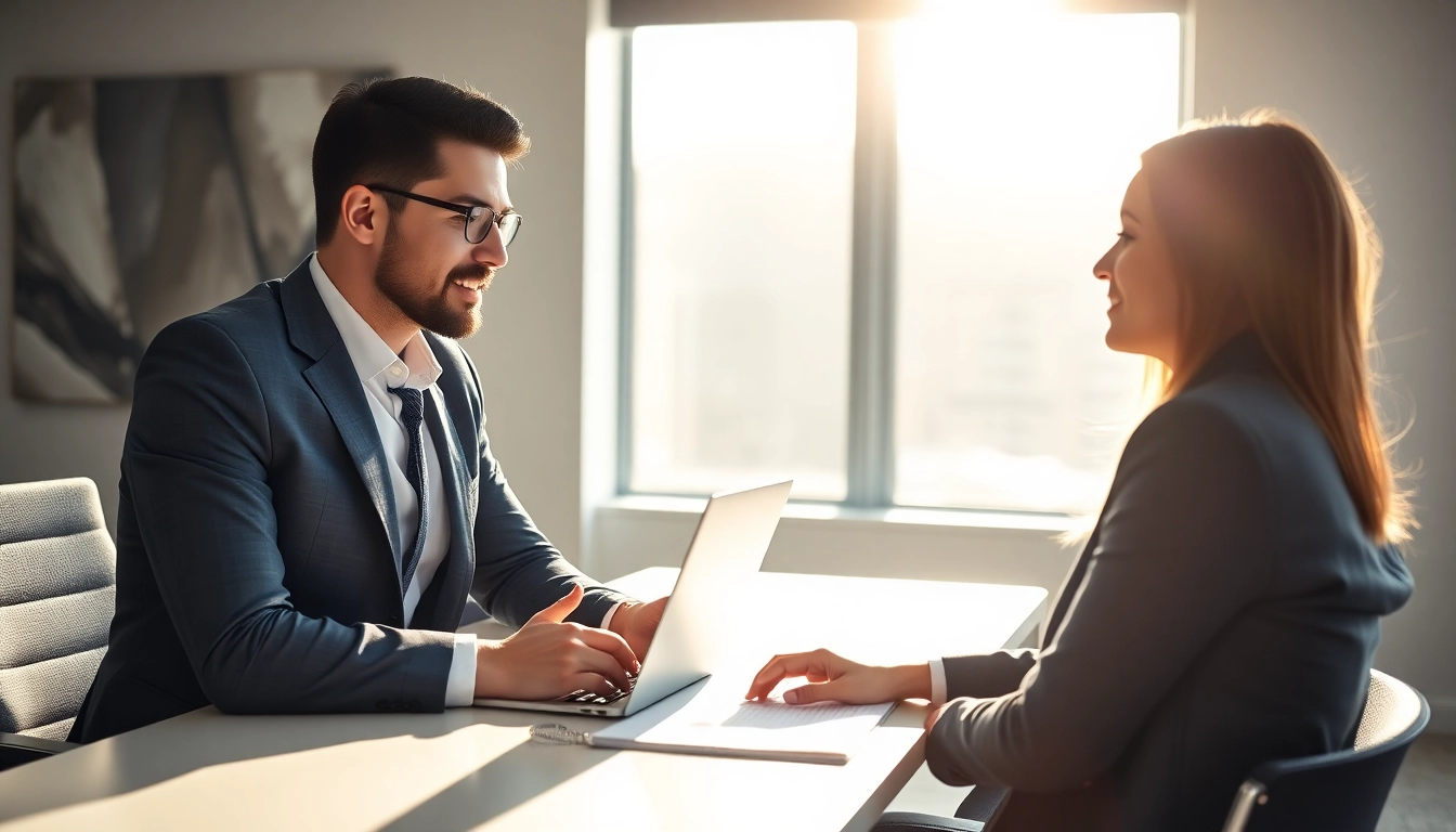 Hochqualifizierter Headhunter Schweiz im Gespräch mit potenziellen Kandidaten.