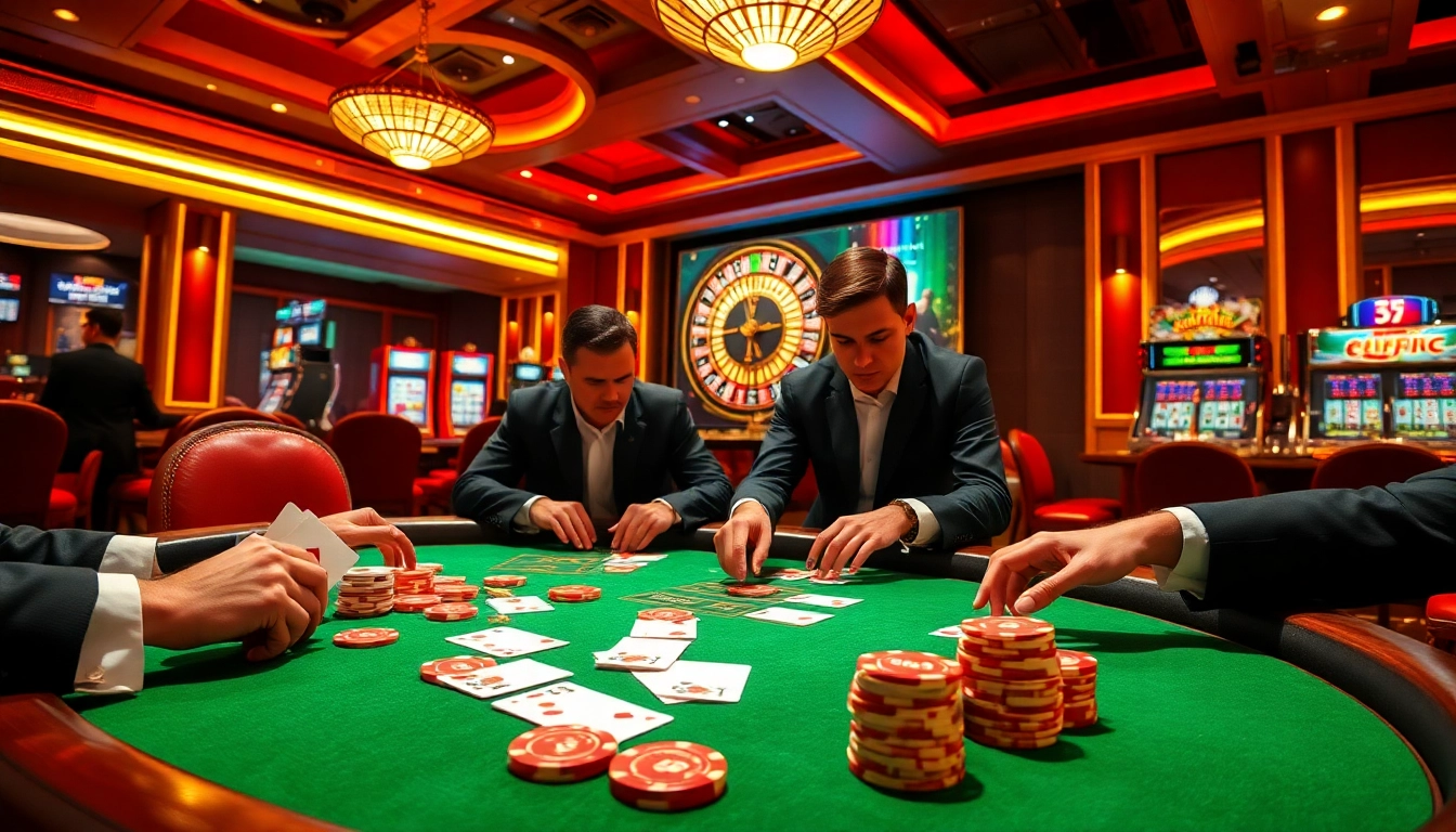 Experience the excitement of Jun 88 with luxurious poker tables and vibrant casino elements.