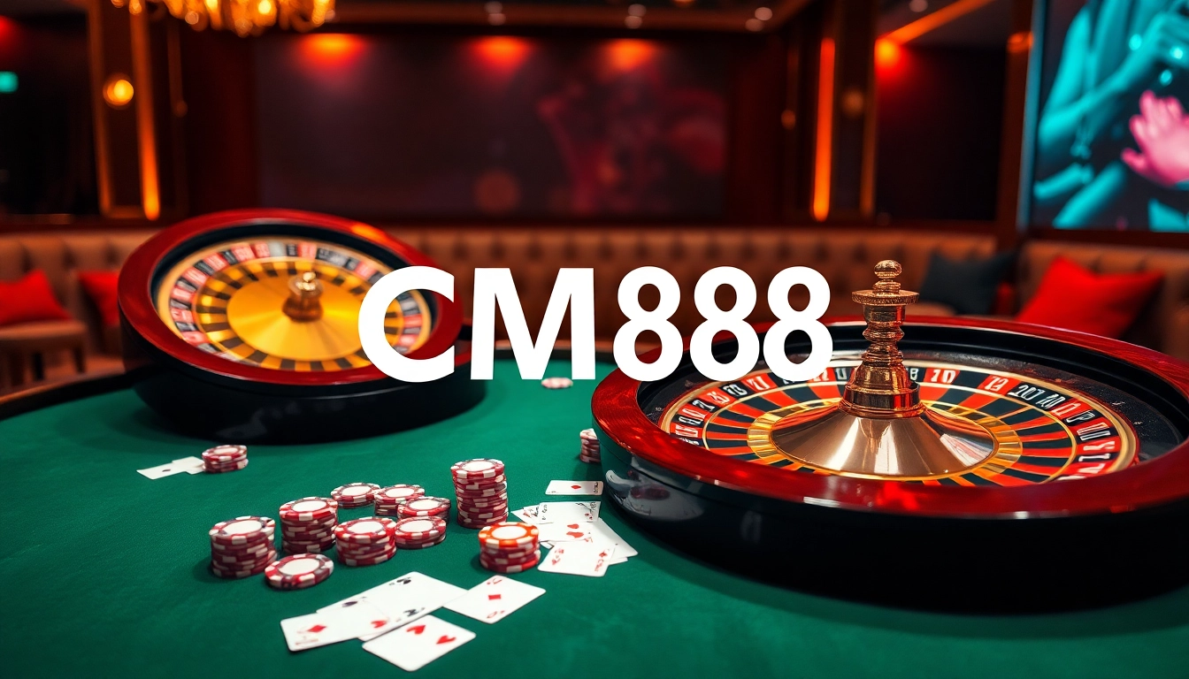 Experience thrilling gaming action at CM88's luxurious casino tables.