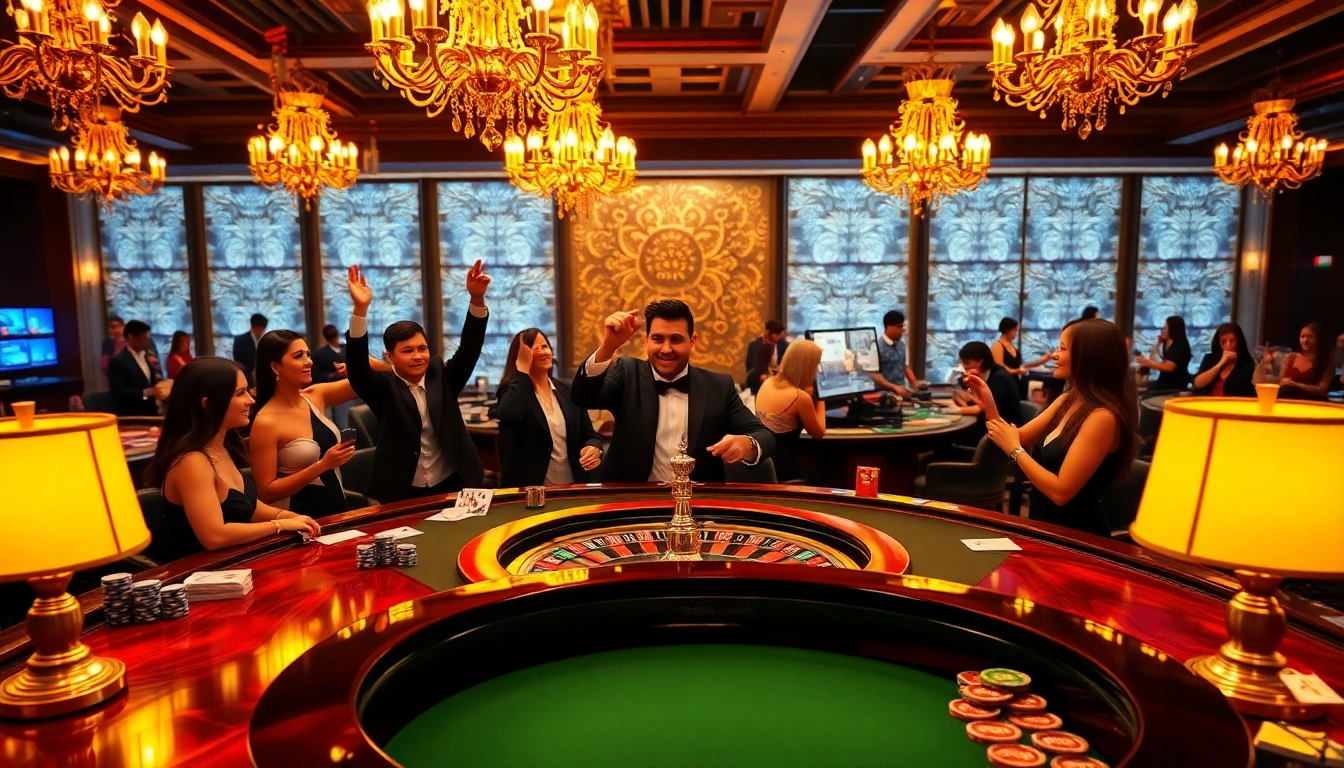 Engaged players enjoying a thrilling moment at 789P casino table.