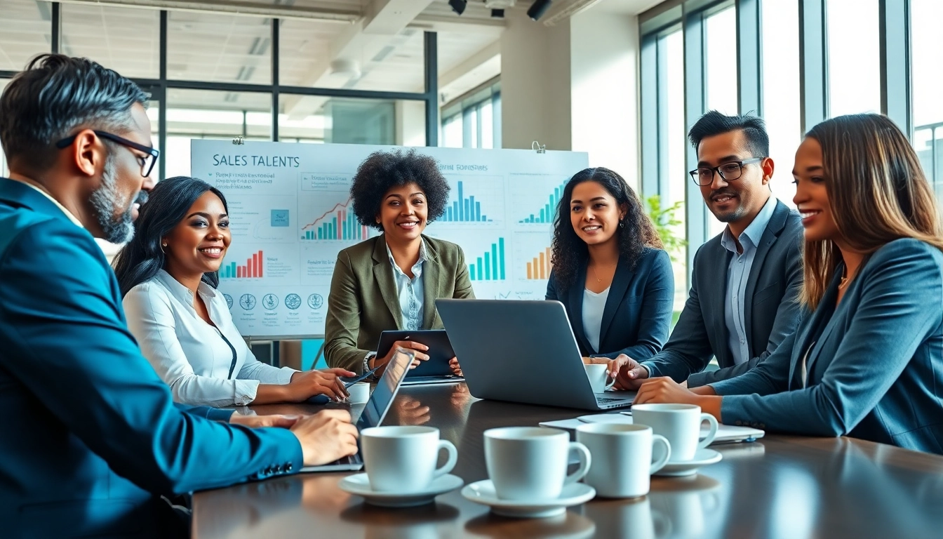Vertriebstrategie-Meeting, das sich auf die Talentakquise für eine Fokusseite konzentriert.