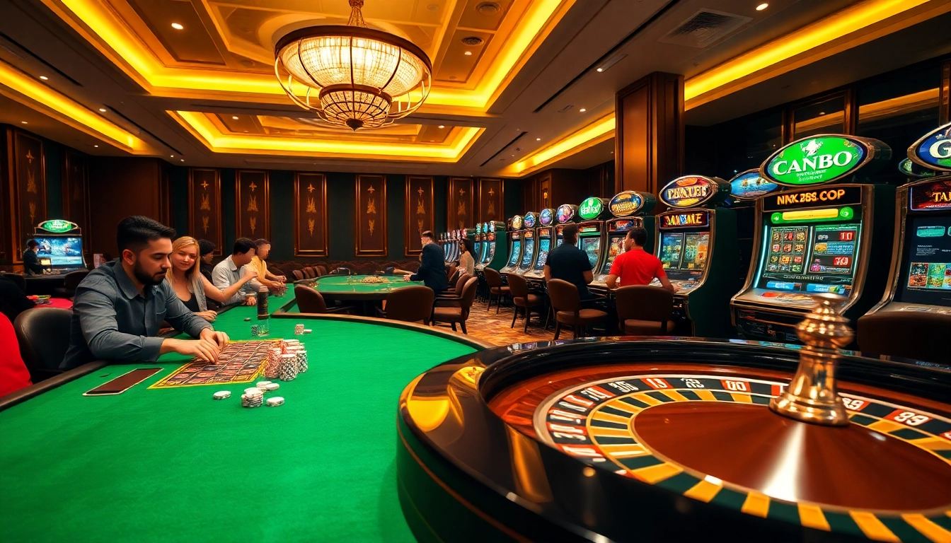 Players enjoying games at NK88 online casino, featuring a professional poker table and lively atmosphere.